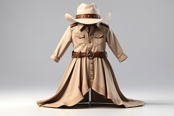 Fototapeta premium Handsome cowboy costume on white background 