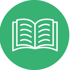 Open book Vector Line White Circles Multicolors