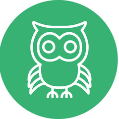Owl Vector Line White Circles Multicolors