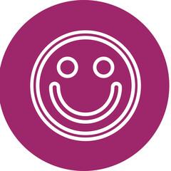 Smiley face Vector Line White Circles Multicolors