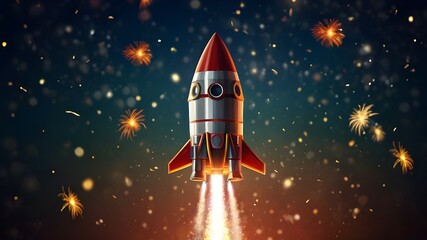 Obraz premium rocket on the moon