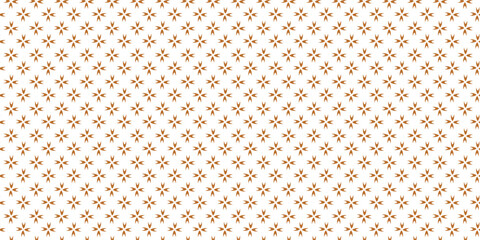 Golden vector seamless pattern with small diamond shapes, floral silhouettes. Simple texture.	
