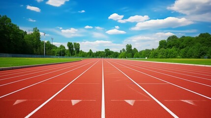 Empty outdoor running track