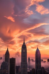 Fototapeta premium inancial district Aerial view of New York City