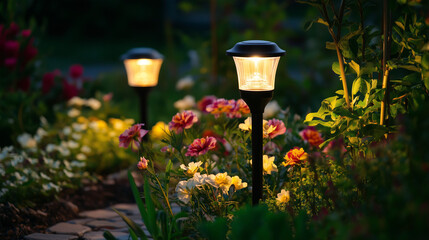 Solar lighting in flower beds is a practical and aesthetic solution for every garden. Solar-powered lights, discreetly integrated between flowers
