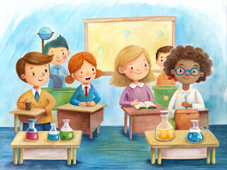 children in classroom