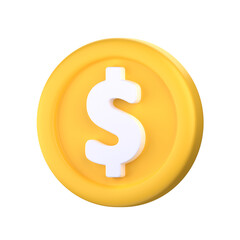 Coin 3D Icon Illustration, perfect for Finance element