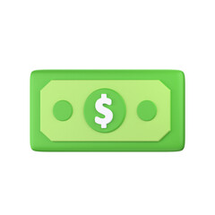Dollar Cash 3D Icon Illustration, perfect for Finance element