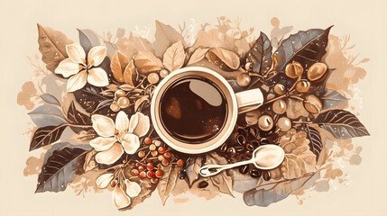 Coffee decoration illustration background