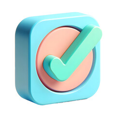 3D Rendering Check, Approved, Accept icon, Plastic Style, Png Clipart.