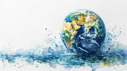 Globe with energyefficient technology and sustainable transport minimal icon flat blue background digital art space for Ad