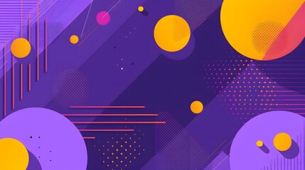 Obraz premium Abstract graphic design consisting of various geometric shapes and vibrant colors