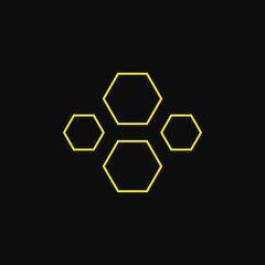 Fototapeta premium honey house hexagon line logo design graphic vector