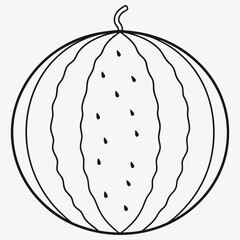 Watermelon Line Art: Minimalist Fruit Illustrations