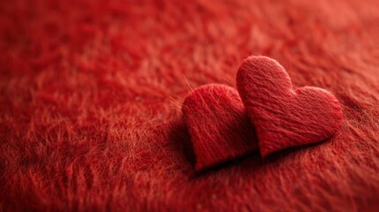 Fototapeta premium The Red Wool Hearts