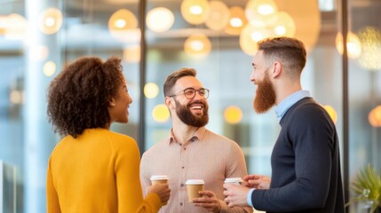 Group of professionals enjoying a casual Friday evening, worklife balance and socializing