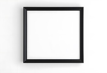 A blank white framed canvas on a white shelf with a small vase