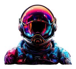PNG Astronaut helmet art illuminated.