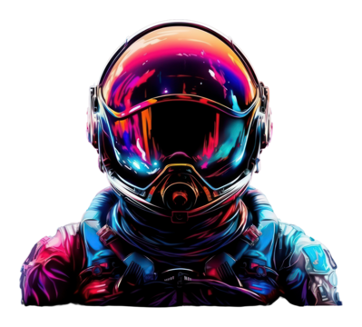 PNG Astronaut helmet art illuminated. - Powered by Adobe