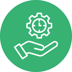 Time Management Vector Line White Circles Multicolors