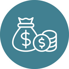 Budget Vector Line White Circles Multicolors