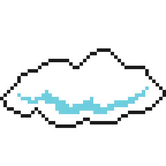 Obraz premium White Cloud set, Pixel Game Outline Contoured Icons, retro game icons, 8bit pixel art, Y2K stickers graphics, computer game icons set 