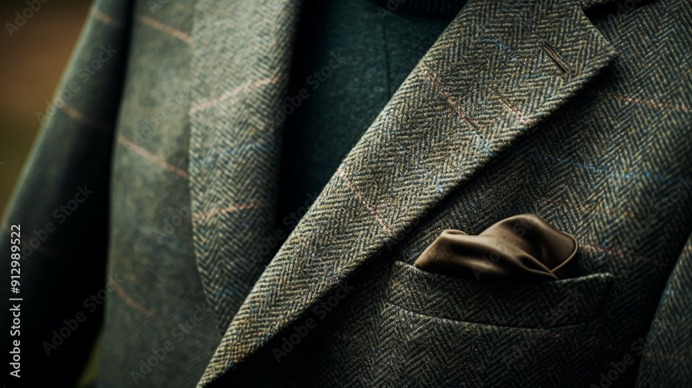 Poster Menswear autumn winter clothing and tweed accessory collection in the English countryside, man fashion style, classic gentleman look inspiration