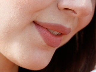 Close-up portrait of a brunette girl