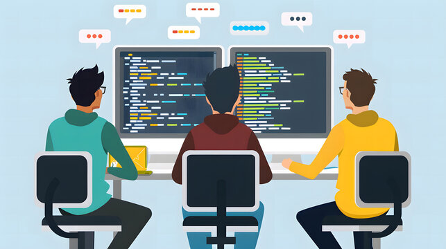 Web development team vector illustration design