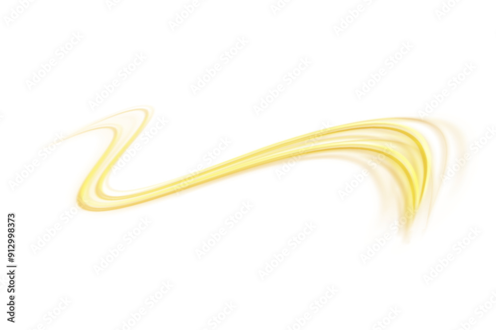 Poster abstract light lines of high-speed traffic, golden colors. neon glowing curves. abstract movement. n