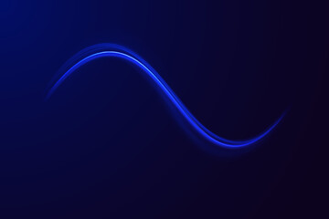 High speed effect motion blur night lights blue and red. Magic shining neon light line trails. Luminous bright background. Purple glowing wave swirl, impulse cable lines. Long time exposure. Vector