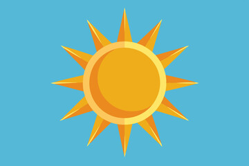 Sun Vector Simple Cartoon Vector Icon