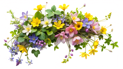 creeper with spring season flowers, isolated on transparent background.PNG AI GENERATED