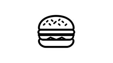 Fototapeta premium Graphic of a hamburger icon, with a bun, patty, and basic filling lines, vector illustration art