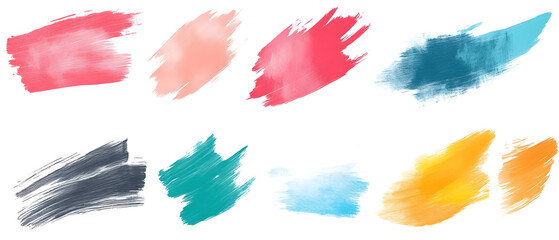 Obraz premium set of watercolor strokes isolated png transparent background