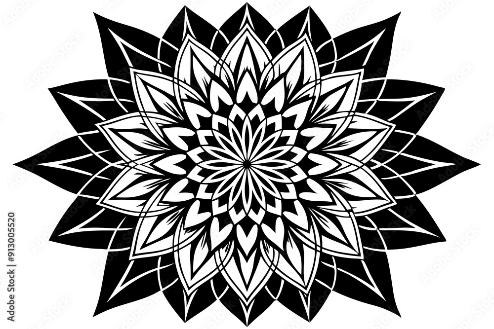 Canvas Prints creative mandala design black and white mandala