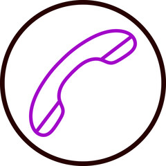 Telephone Vector Line Purple Circle Black