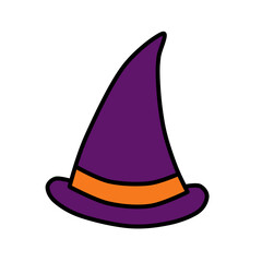 Purple witcher hat in cartoon style