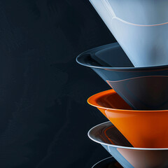 Sales funnel blue orange abstract