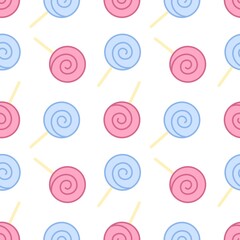 Pink and blue lollipops repeating raster pattern