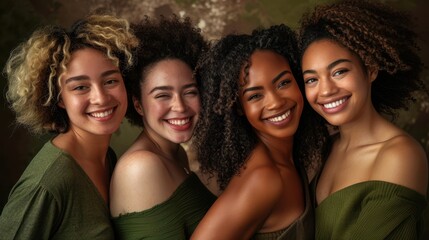 Fototapeta premium The smiling diverse friends