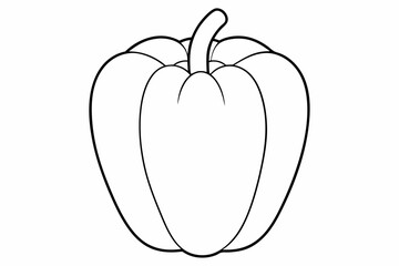 Vector hand drawn outline illustration of bell pepper