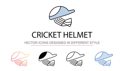 Cricket Helmet icon design with white background stock illustration