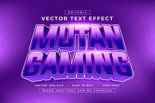 Vector Mutan Gaming 3D editable text effect