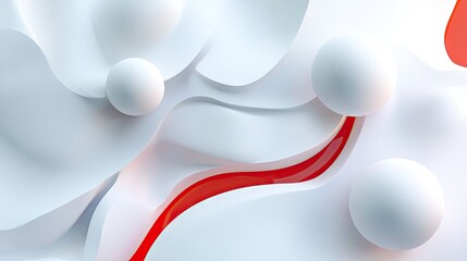 Light white background featuring 3D abstract geometric designs with smooth liquid shapes for modern look. -