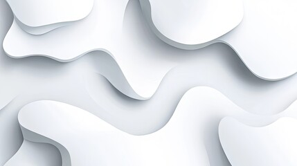 Light white background featuring modern abstract liquid shapes in a geometric pattern in 3D vector illustration.