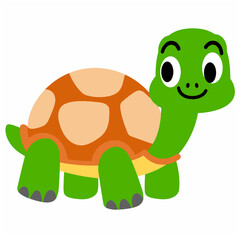 Happy Green Turtle Cartoon