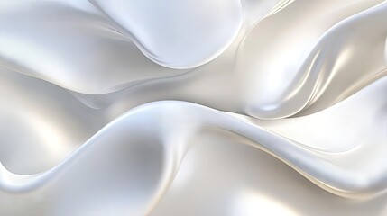 Obraz premium Light white background with flowing 3D liquid shapes, creating an abstract geometric design in vector illustration.