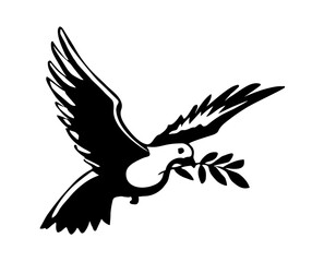 Vector drawing. Cute flying dove