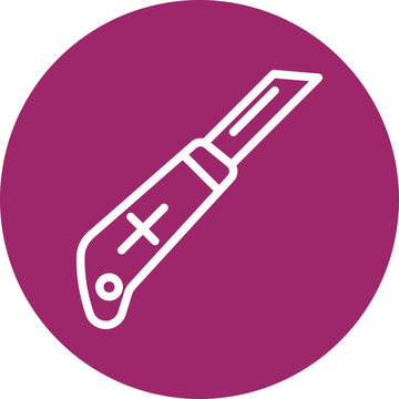white scalpel on purple circle clip art preview